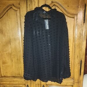 Boo Hoo plus textured spot oversized shirt sz 22 nwt